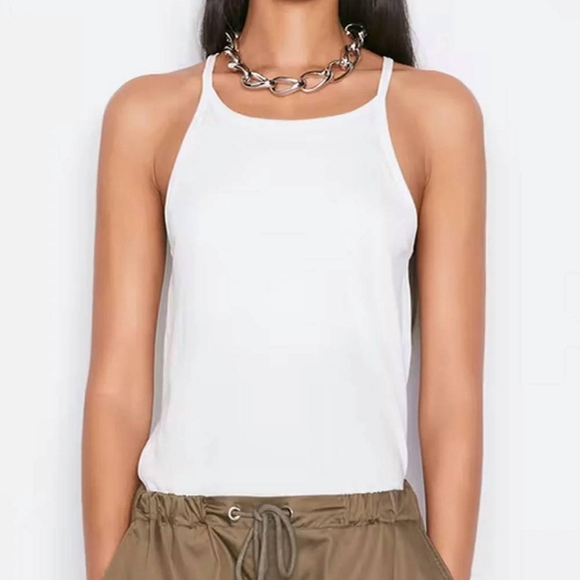 Frame Denim White Sleeveless Backless Tank Top 100% Prime Cotton Organic - Picture 1 of 5